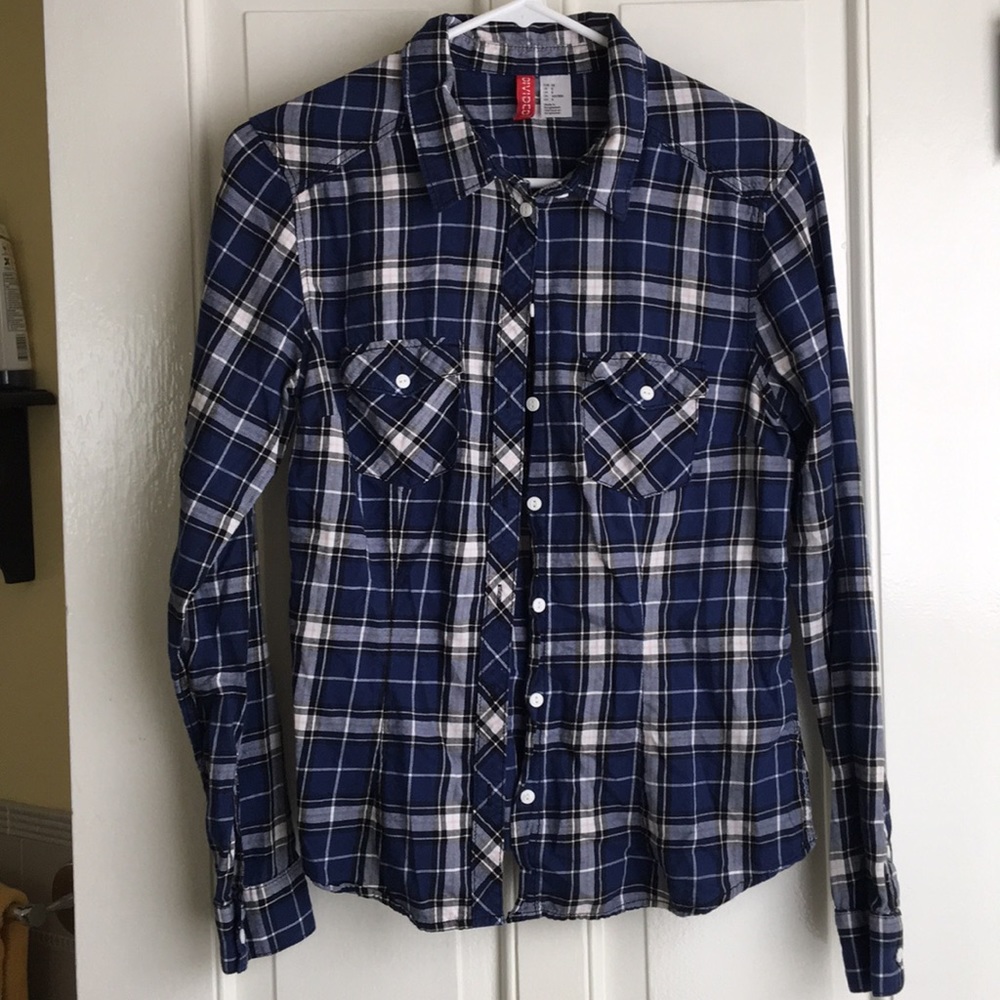 Blue and white flannel from H&M